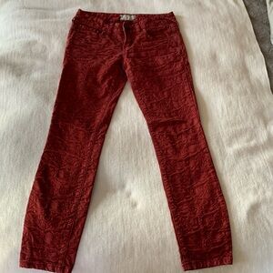 Free People Dark Red Jeans, 25x 28
